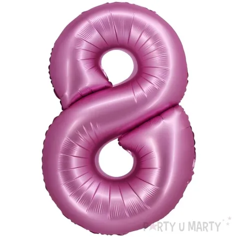 balon foliowy cyfra 8 rozowy satynowy godan 30 dgt