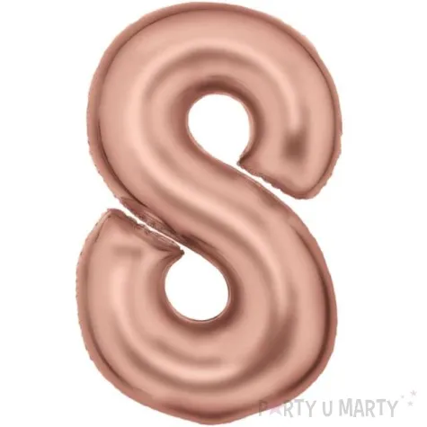 balon foliowy cyfra 8 satynowy rozowe zloto amscan 34 dgt