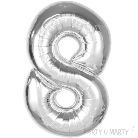 balon foliowy cyfra 8 srebrny godan 36 dgt