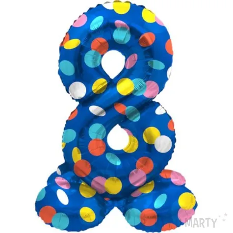 balon foliowy cyfra 8 stojaca grochy folat 17 dgt