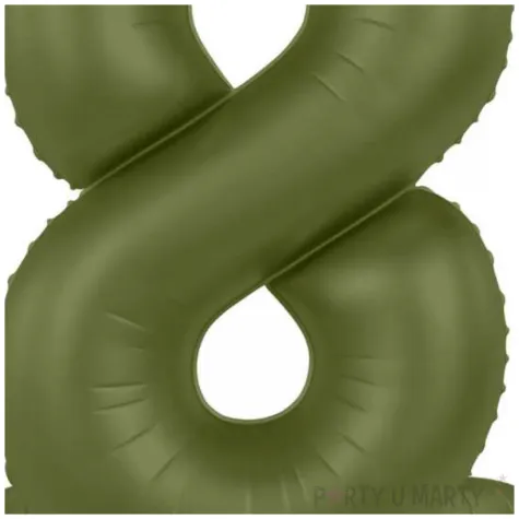 balon foliowy cyfra 8 stojaca oliwkowy folat 34 dgt