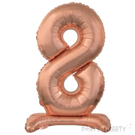 balon foliowy cyfra 8 stojaca rozowe zloto godan 29 dgt