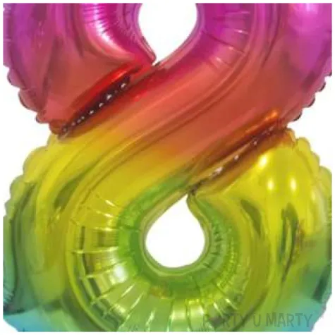 balon foliowy cyfra 8 stojaca teczowy godan 15 dgt