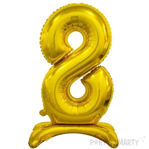 balon foliowy cyfra 8 stojaca zloty godan 29 dgt