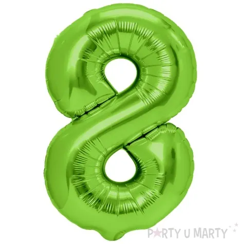 balon foliowy cyfra 8 zielone jabluszko partypal 39 dgt