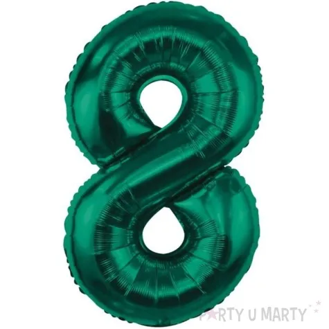 balon foliowy cyfra 8 zielony butelkowy godan 33 dgt