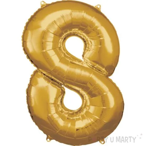 balon foliowy cyfra 8 zloty amscan 34 dgt