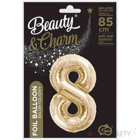 balon foliowy cyfra 8 zloty jasny godan 33 dgt