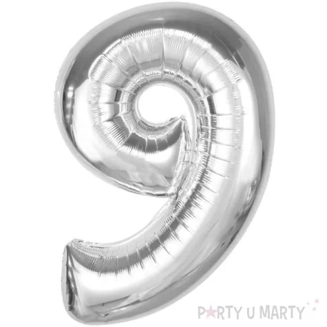balon foliowy cyfra 9 beauty charm srebrny godan 36 dgt