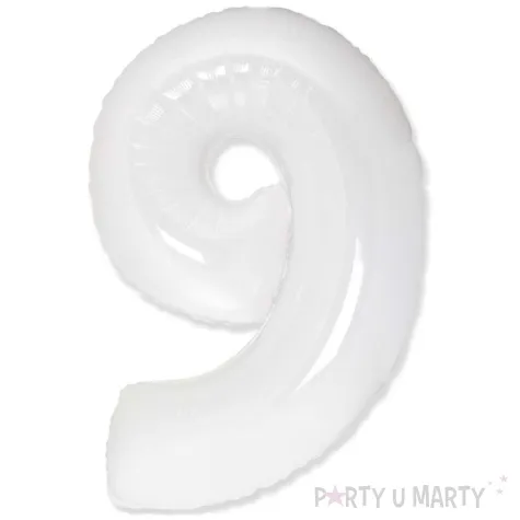 balon foliowy cyfra 9 bialy flexmetal 33 dgt