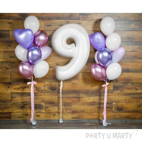 balon foliowy cyfra 9 bialy godan 36 dgt