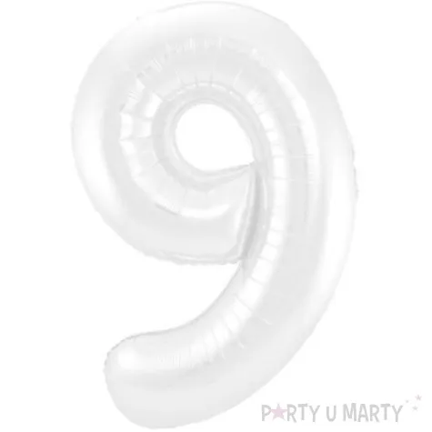 balon foliowy cyfra 9 bialy jix 40 dgt
