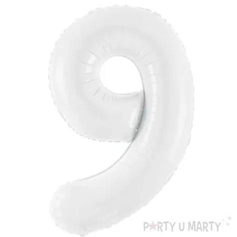balon foliowy cyfra 9 bialy partydeco 39 dgt