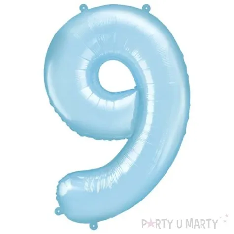 balon foliowy cyfra 9 blekitny partydeco 34 dgt