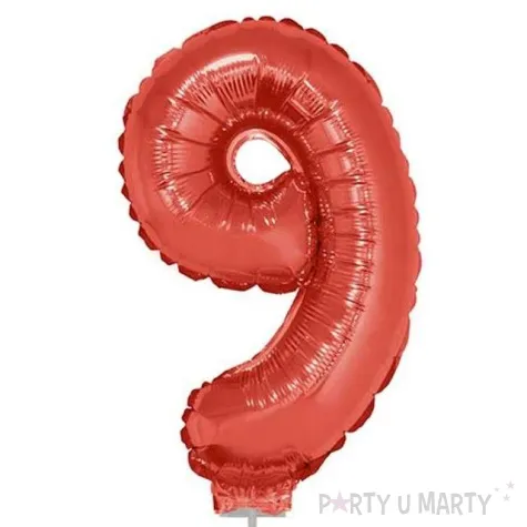 balon foliowy cyfra 9 czerwony 16 dgt
