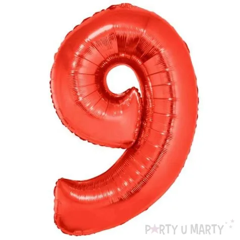 balon foliowy cyfra 9 czerwony funny fashion 40 dgt