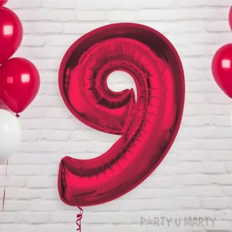 balon foliowy cyfra 9 czerwony godan 36 dgt