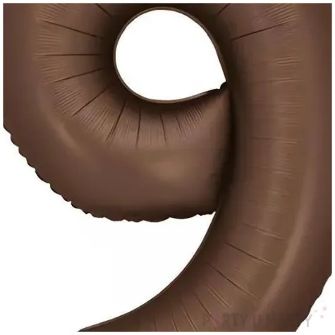 balon foliowy cyfra 9 dekoracja na urodziny brazowy matowy 34 dgt