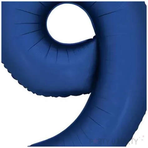 balon foliowy cyfra 9 dekoracja na urodziny granatowy matowy 34 dgt