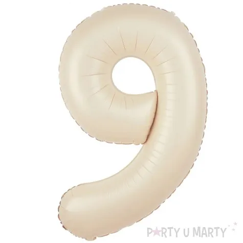 balon foliowy cyfra 9 kremowy 39 dgt