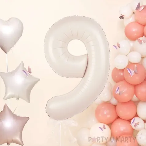 balon foliowy cyfra 9 kremowy 39 dgt
