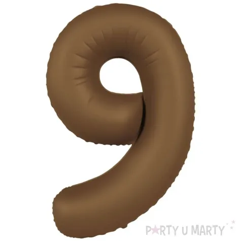balon foliowy cyfra 9 mat braz czekoladowy folat 34 dgt