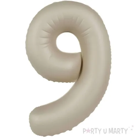 balon foliowy cyfra 9 mat kremowe latte folat 34 dgt