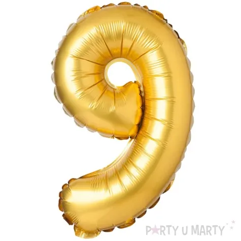 balon foliowy cyfra 9 matowa zloty arpex 36 cali dgt