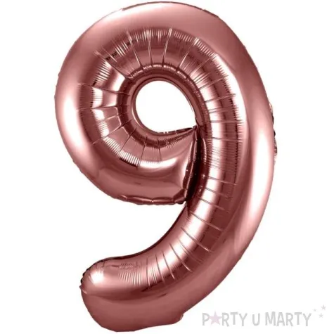 balon foliowy cyfra 9 metaliczny brazowy folat 34 dgt