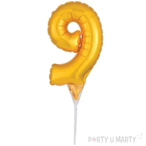 balon foliowy cyfra 9 micro zloty amscan 6 dgt