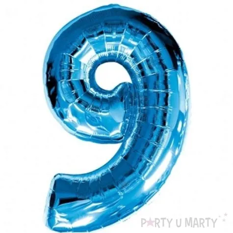 balon foliowy cyfra 9 niebieski amscan 34 dgt