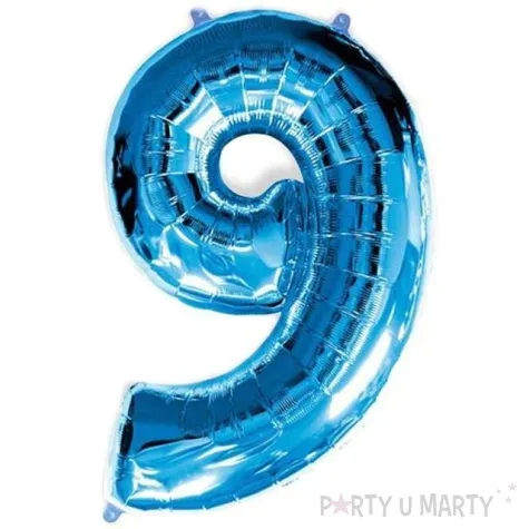 balon foliowy cyfra 9 niebieski flexmetal 34 dgt