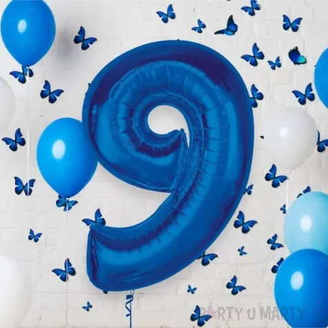 balon foliowy cyfra 9 niebieski godan 36 dgt