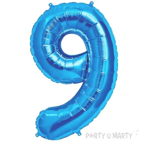 balon foliowy cyfra 9 niebieski oem 38 dgt