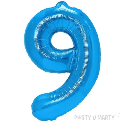 balon foliowy cyfra 9 niebieski partypal 16 dgt
