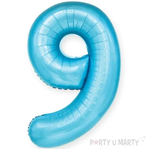 balon foliowy cyfra 9 niebieski partypal 39 dgt