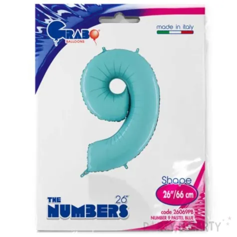 balon foliowy cyfra 9 niebieski pastel grabo 26 dgt