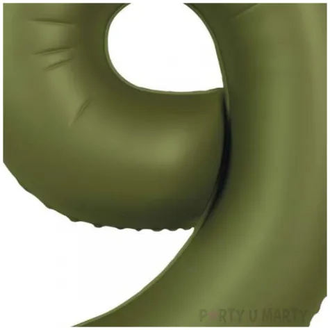 balon foliowy cyfra 9 oliwkowy folat 34 dgt