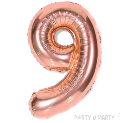 balon foliowy cyfra 9 rozowe zloto dekoracjepolska 16 dgt