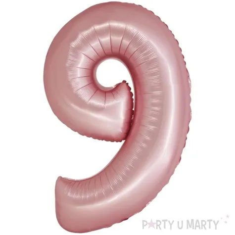 balon foliowy cyfra 9 rozowy matowy godan 30 dgt
