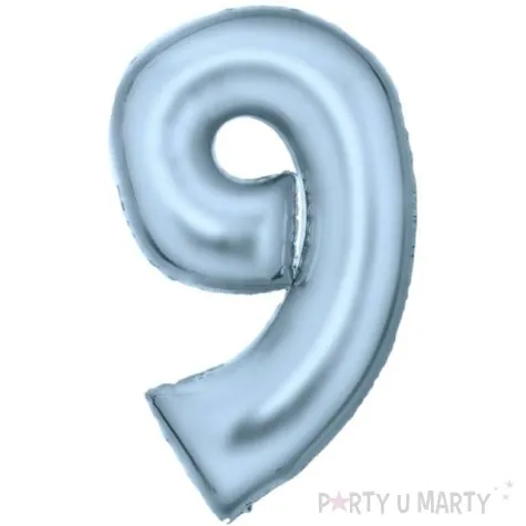 balon foliowy cyfra 9 satynowy niebieski amscan 34 dgt