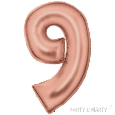 balon foliowy cyfra 9 satynowy rozowe zloto amscan 34 dgt