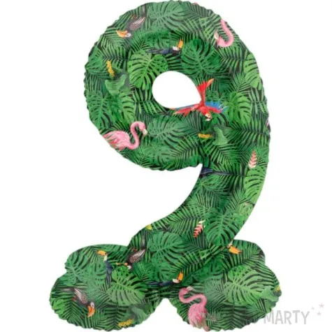 balon foliowy cyfra 9 stojaca hawajskie party folat 28 dgt
