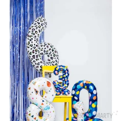balon foliowy cyfra 9 stojaca panterka folat 17 dgt
