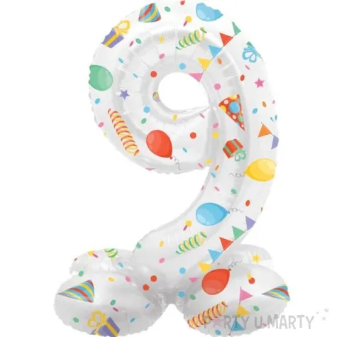 balon foliowy cyfra 9 stojaca party folat 28 dgt