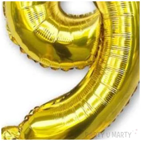 balon foliowy cyfra 9 stojaca zloty dekoracjepolska 15 dgt