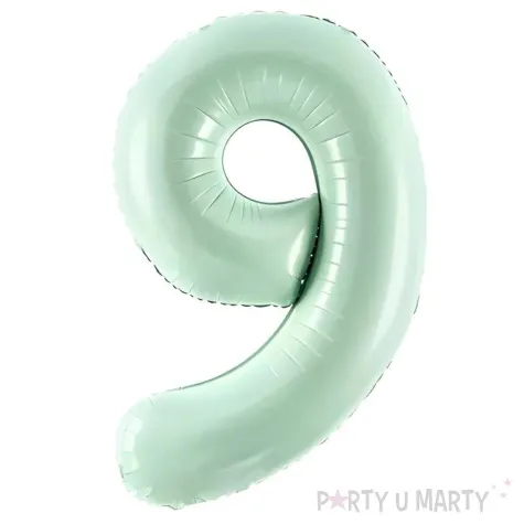 balon foliowy cyfra 9 zielony partydeco 34 dgt