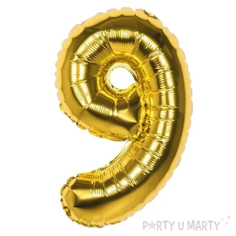 balon foliowy cyfra 9 zloty boland 14 dgt