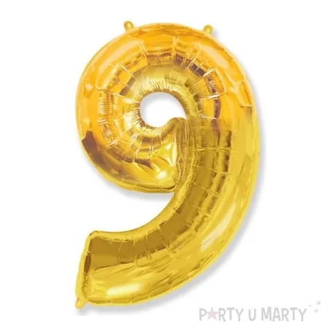 balon foliowy cyfra 9 zloty flexmetal 34 dgt