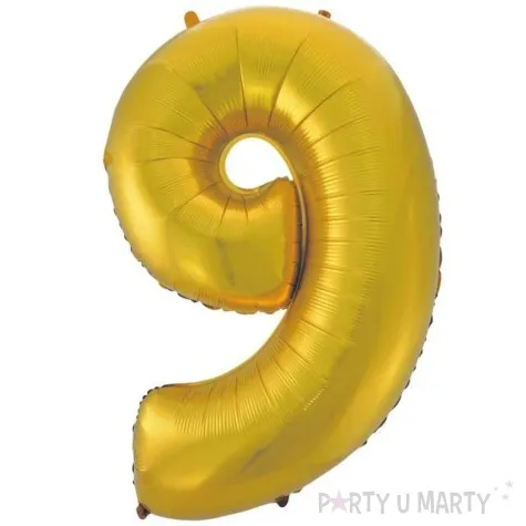 balon foliowy cyfra 9 zloty mat godan 45 dgt
